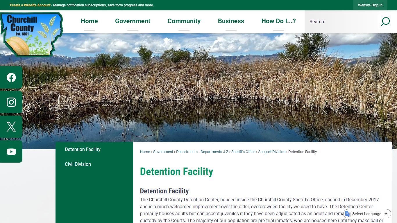 Detention Facility | Churchill County, NV - Official Website