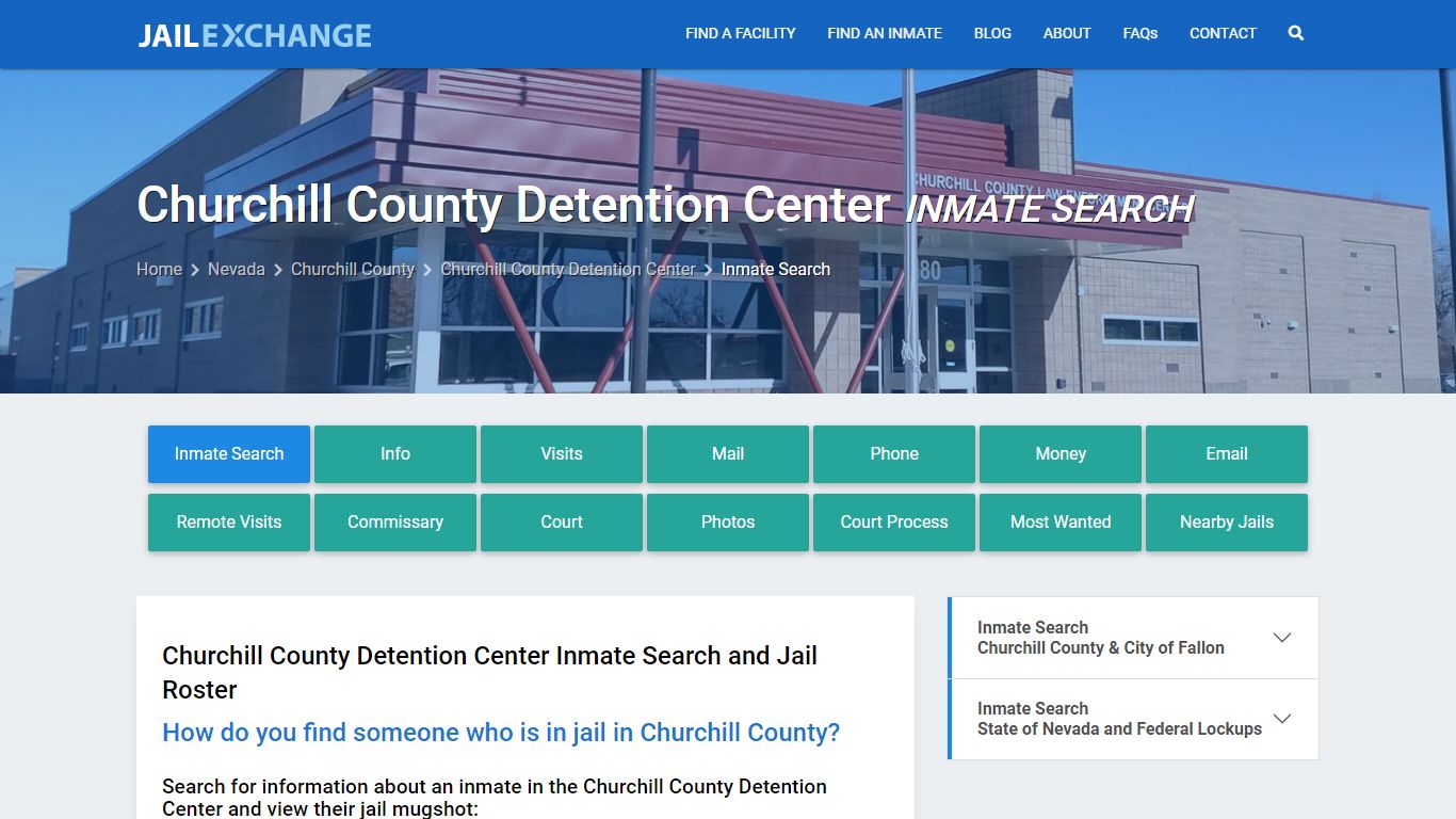 Churchill County Detention Center Inmate Search - Jail Exchange