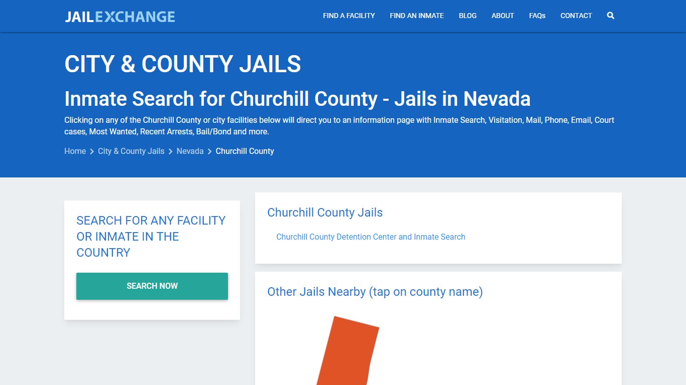 Inmate Search for Churchill County | Jails in Nevada - Jail Exchange
